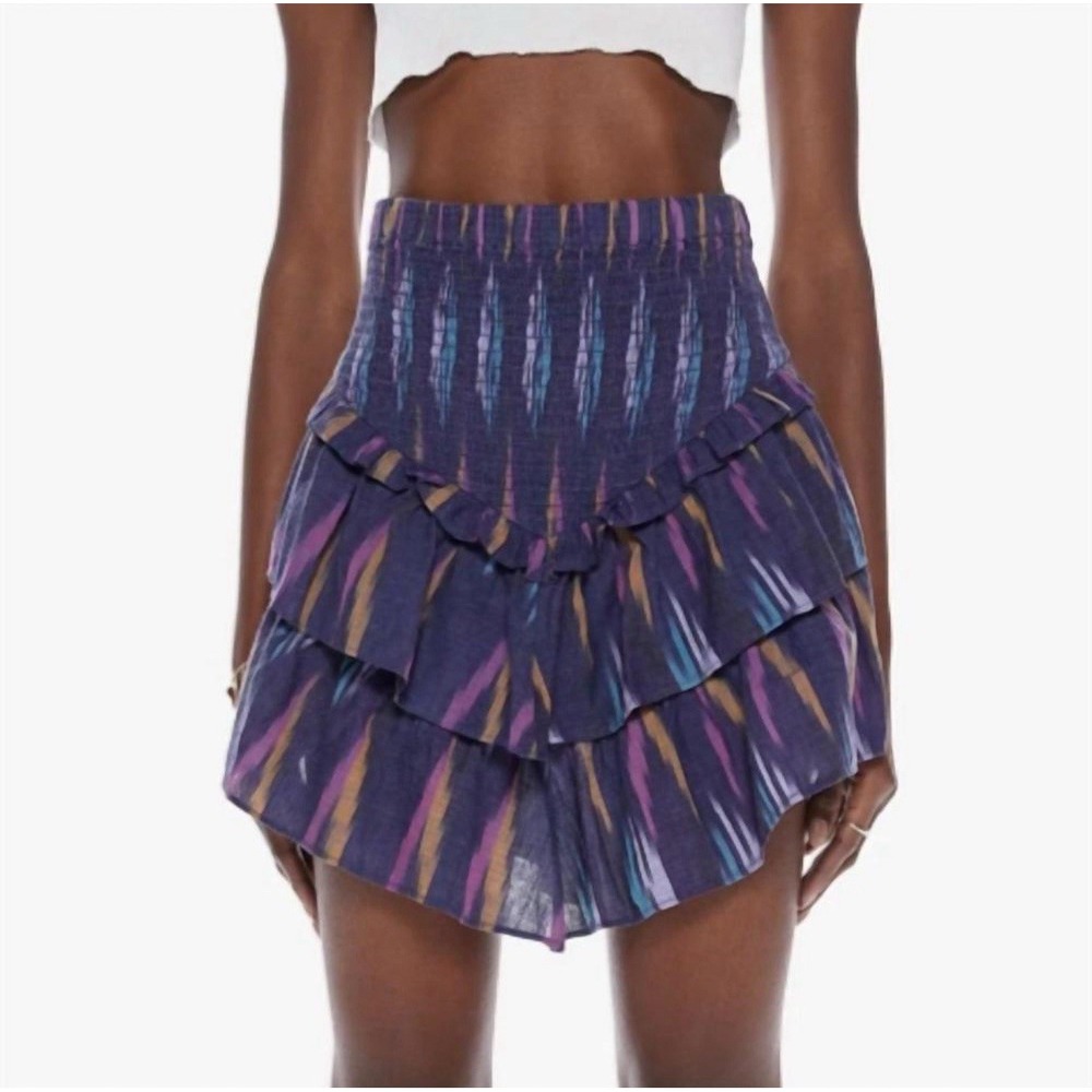 MOTHER Ruffled Up Purple Skirt Small Artist In Residence‎ Mini Asymmetrical NWT